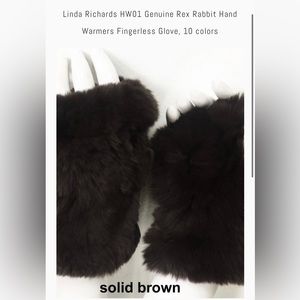 Linda Richards - Genuine Rex Rabbit Hand Warmers Fingerless Glove